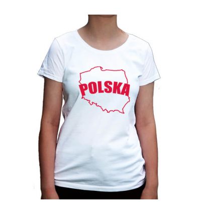 Koszulka damska Polska obrys