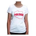 Koszulka damska mapa Polski