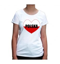 Koszulka damska patriotyczna Polska serce