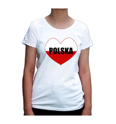 Koszulka damska Polska serce