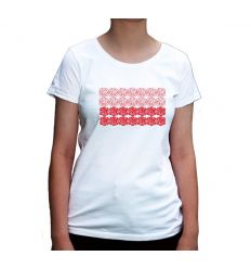 Patriotyczna koszulka damska flaga z róż