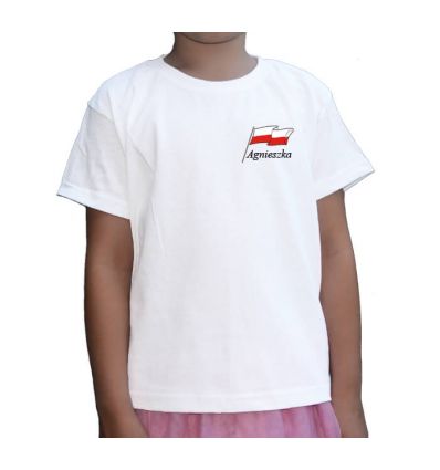 Koszulka dziecięca z imieniem i flagą
