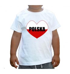 Koszulka dziecięca Polska serce