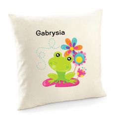 Poduszka z imieniem dziecka z żabką poszewka