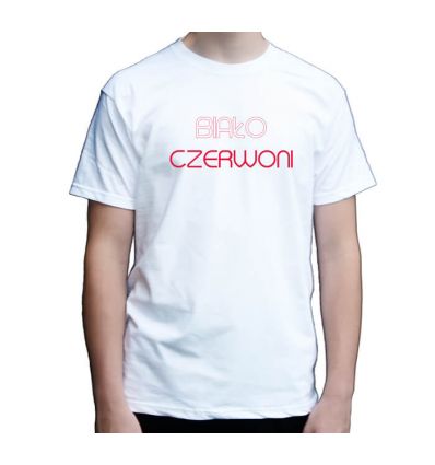 Koszulka męska biało czerwoni