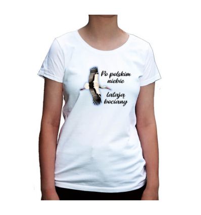 Patriotyczna koszulka z bocianem