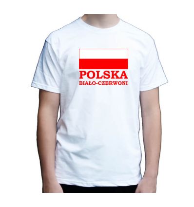Koszulka męska Polska biało czerwoni