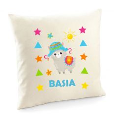 Poduszka z lamą z imieniem poszewka