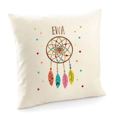 Poduszka z łapaczem snów z imieniem dziecka poszewka