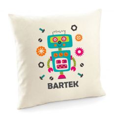 Poduszka z robotem z imieniem dziecka poszewka