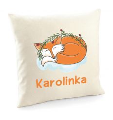 Poduszka z liskiem z imieniem dziecka poszewka
