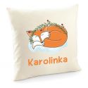 Poduszka z liskiem z imieniem dziecka poszewka