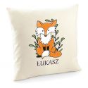 Poduszka z lisem z imieniem dziecka poszewka