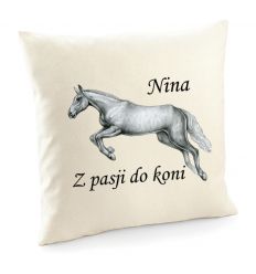 Poduszka z koniem z imieniem dziecka poszewka