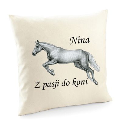 Poduszka z koniem z imieniem dziecka poszewka