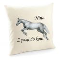 Poduszka z koniem z imieniem dziecka poszewka