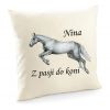 Poduszka z koniem z imieniem dziecka poszewka