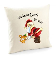 Poduszka ze świętym Mikołajem, poszewka świąteczna