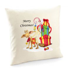 Poduszka świąteczny renifer z saniami, poszewka