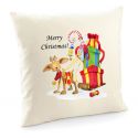 Poduszka świąteczny renifer z saniami, poszewka