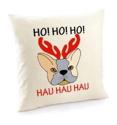 Poduszka z buldogiem, poszewka świąteczna