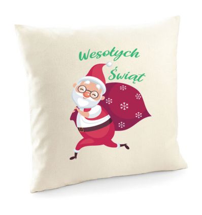 Poduszka z Mikołajem, poszewka świąteczna