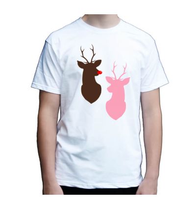 Koszulka świąteczna męska z reniferami