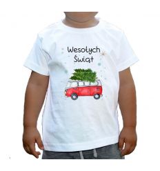 Koszulka świąteczna busik z choinkami