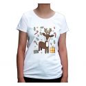 Koszulka świąteczna damska Renifer