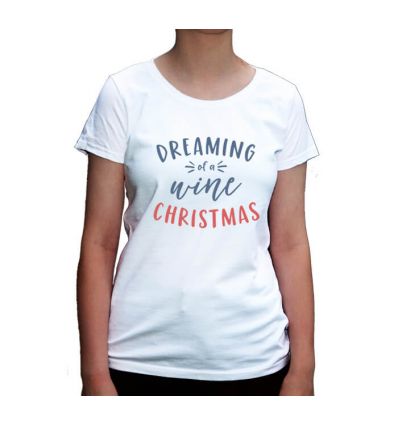 Koszulka damska Dreaming of a wine Christmas