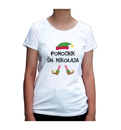 Koszulka świąteczna damska Pomocnik św. Mikołaja