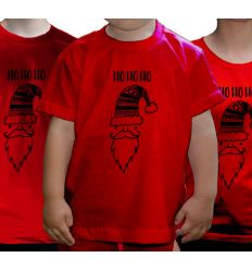 Koszulki świąteczne dla rodziny z Mikołajem czerwone