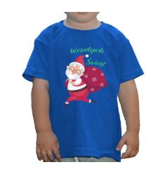 Koszulka świąteczna dla dzieci z Mikołajem