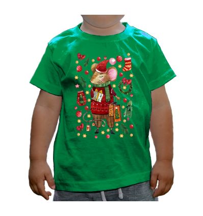 Koszulka świąteczna z myszką dla chłopca