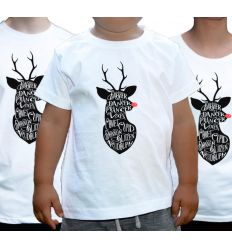 Koszulki świąteczne dla rodziny z reniferem