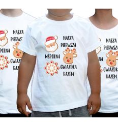 Świąteczne koszulki rodzinne Nasza pierwsza wspólna gwiazdka