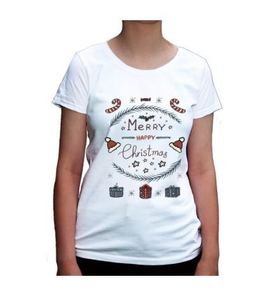 Koszulka świąteczna z choinkami