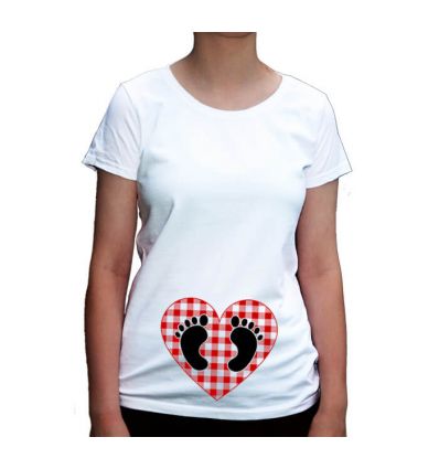 Koszulka ciążowa serce ze stópkami