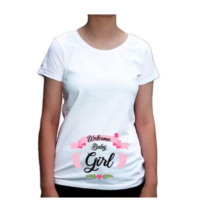 Koszulka dla przyszłej mamy Witaj dziewczynko!