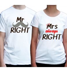 Koszulki dla par Mr Right Mrs always Right