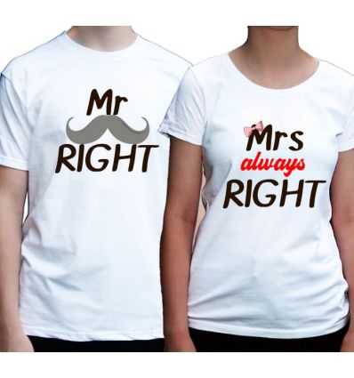Koszulki dla par Mr Mrs always Right