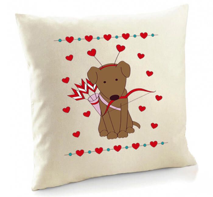 poduszka z pieskiem na walentynki romantyczna poduszka na walentynki