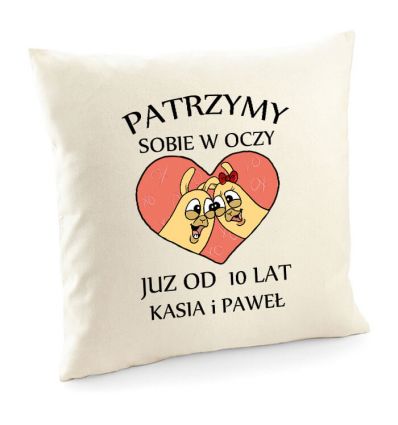 Poduszka na walentynki i rocznicę Patrzymy sobie w oczy